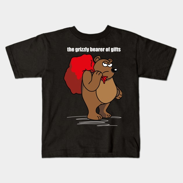 The grizzly bearer of gifts Kids T-Shirt by LostintheLines